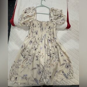 H&M Cream Dress with Purple Floral Design